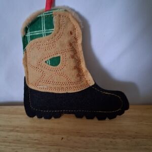 Plaid Boot Holiday Ornament